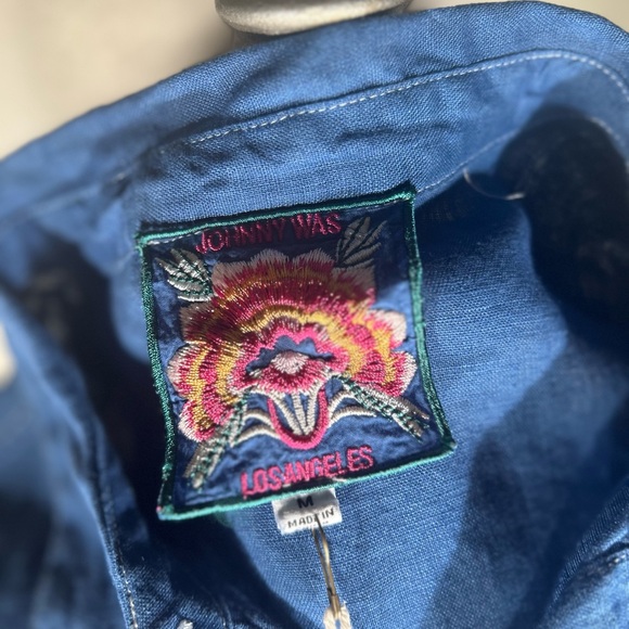 Johnny Was Butterfly Janie European Linen Shirt in Morning Glory NWT - Picture 11 of 11